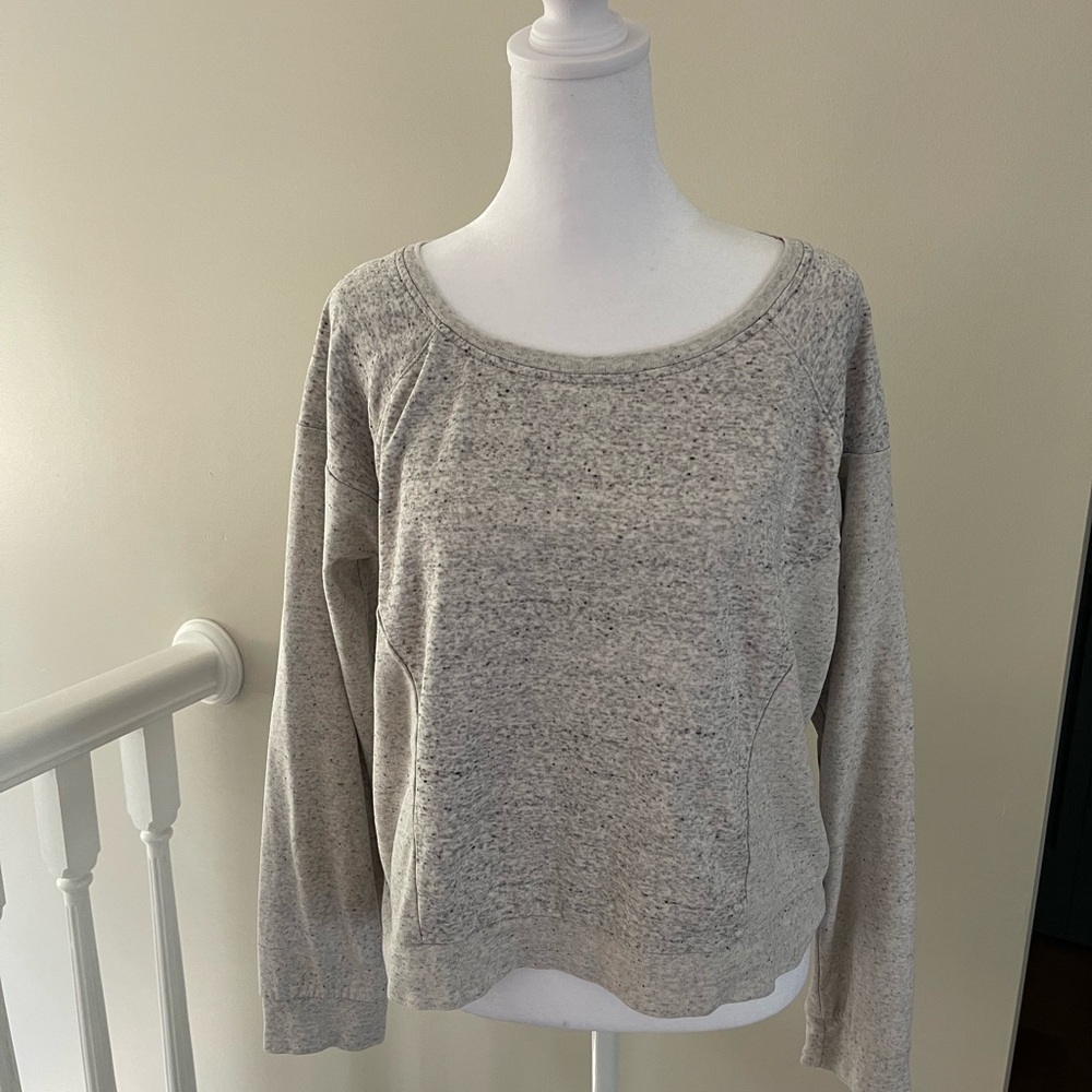 Abercrombie & Fitch Light Gray Women's Sweatshirt Cropped